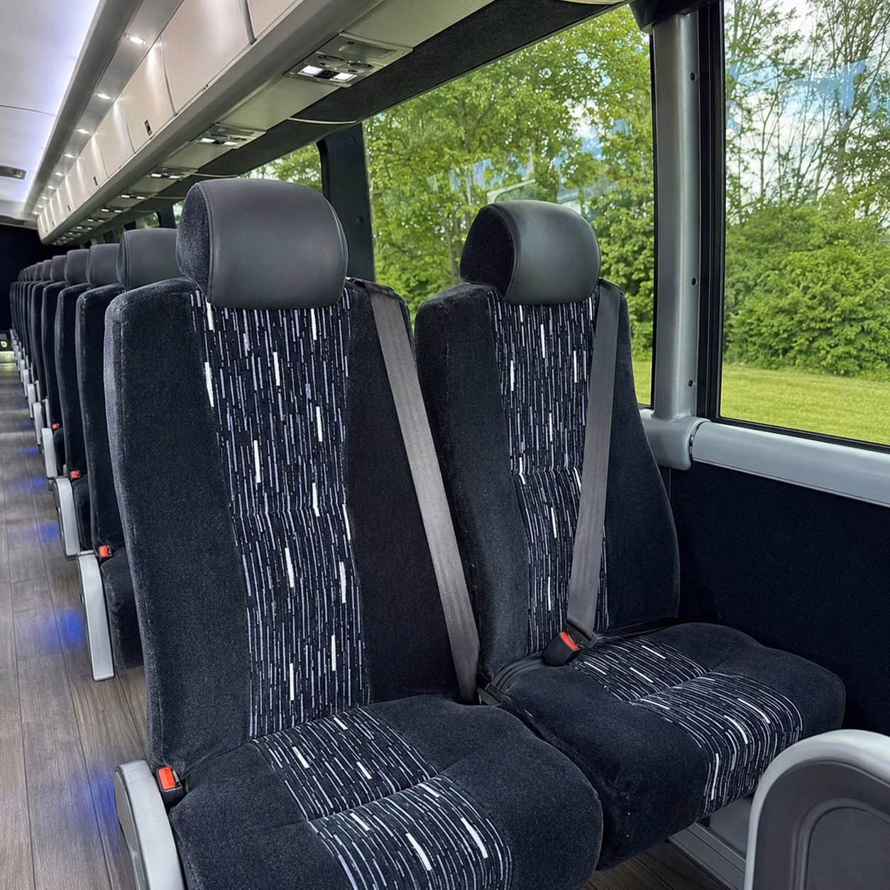 huntington beach charter bus interior